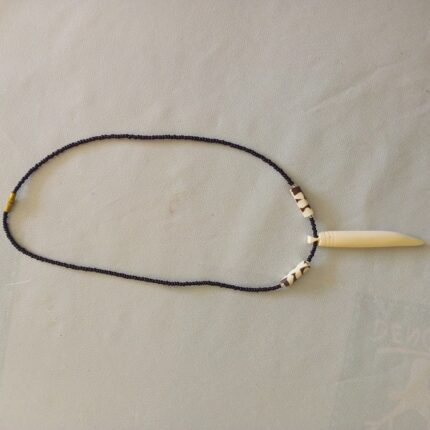 White Maasai Bone Tooth Necklace